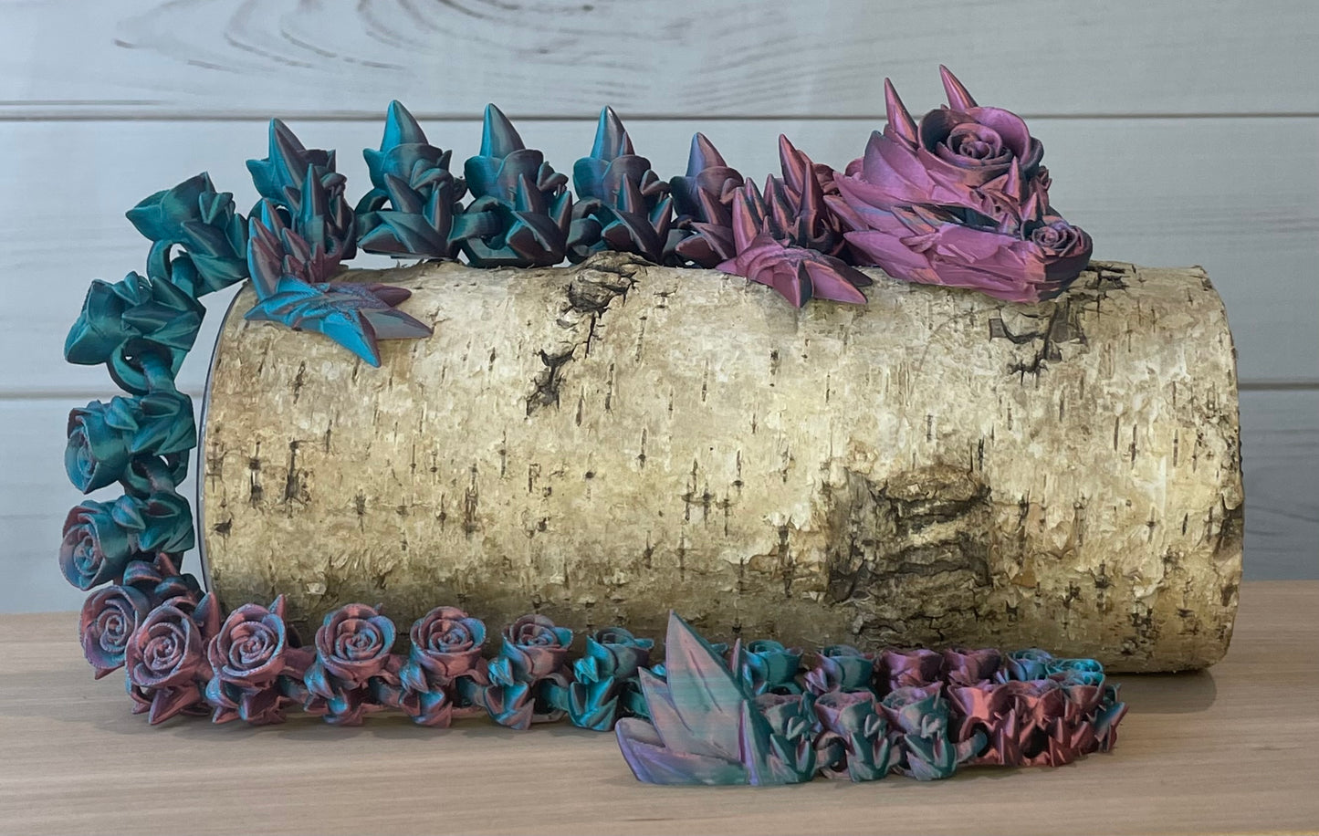 Green/Blue/Coral Rose Dragon