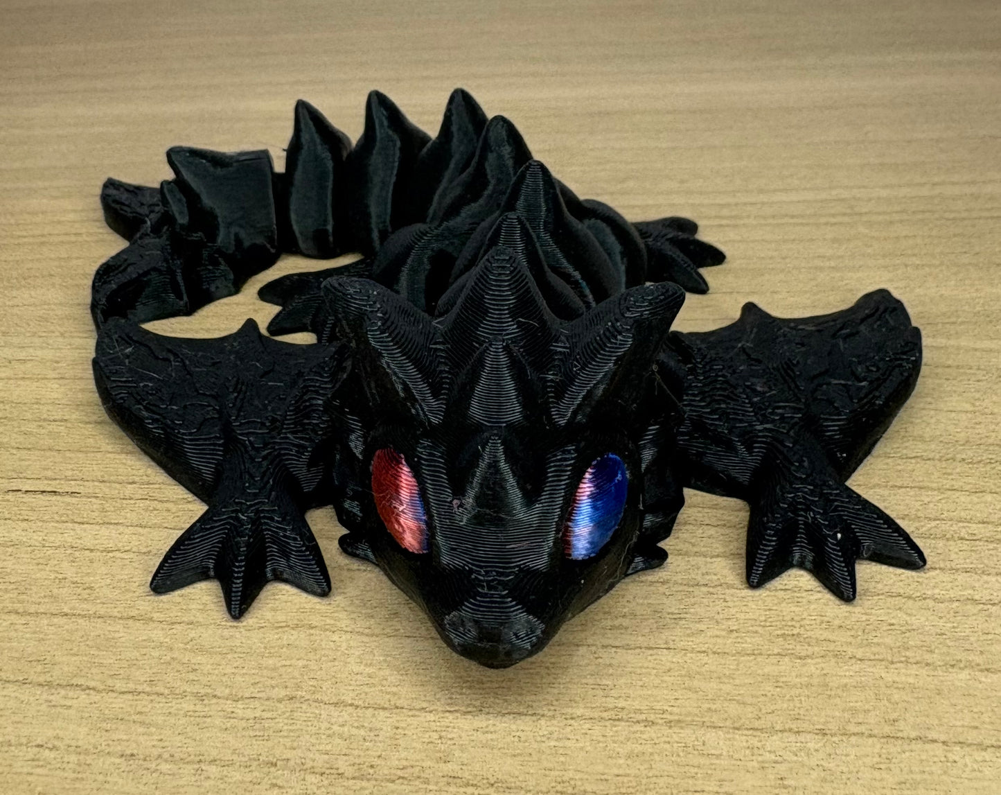 Black with Blue/Red Eyes Wyvern Dragon