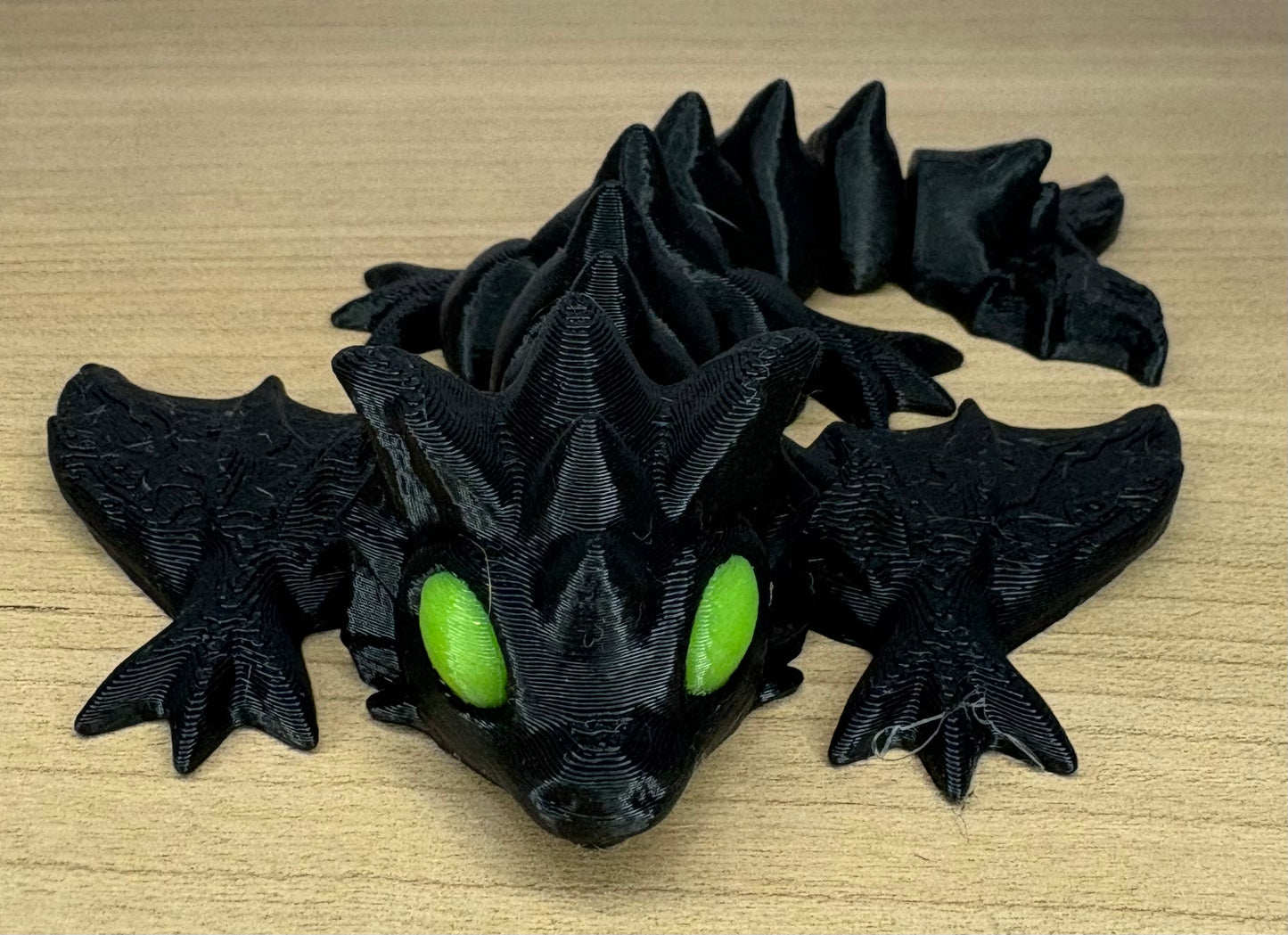 Black with Green Eyes Wyvern Dragon