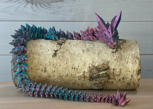 Green/Blue/Coral Crystal Dragon